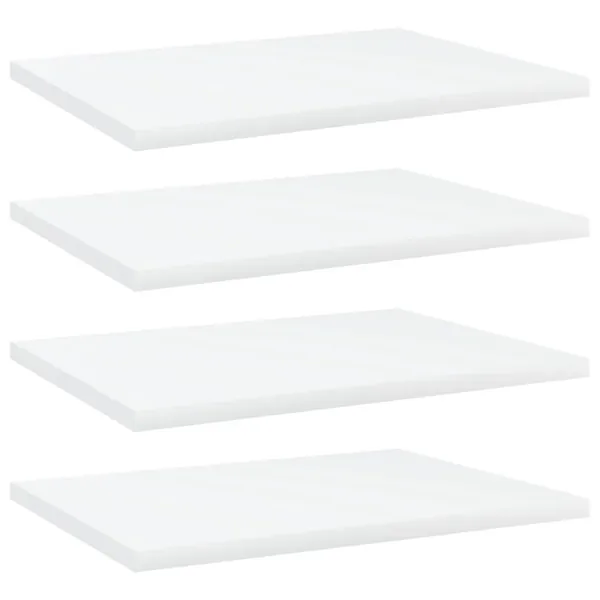 Panneaux de bibliothèque 4 pcs blanc bois d’ingénierie