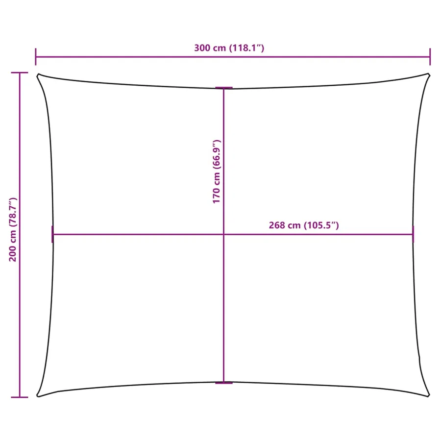 Voile de parasol tissu oxford rectangulaire 2x3 m marron - 10