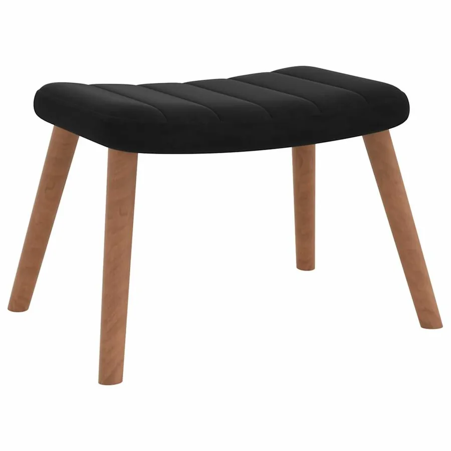 Chaise à bascule avec repose-pied Noir Velours - 5