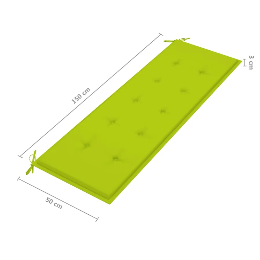 Banc de jardin 3 places avec coussin 150 cm Bois d'eucalyptus - 11