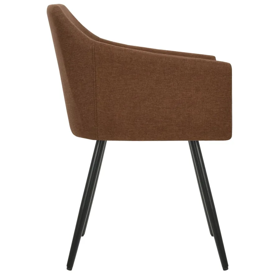 Chaises à manger lot de 2 marron tissu - 4