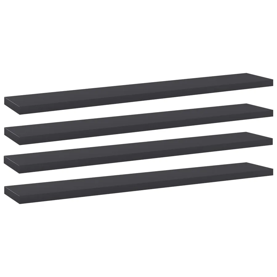 Panneaux de bibliothèque 4 pcs Gris 60x10x1,5 cm Aggloméré