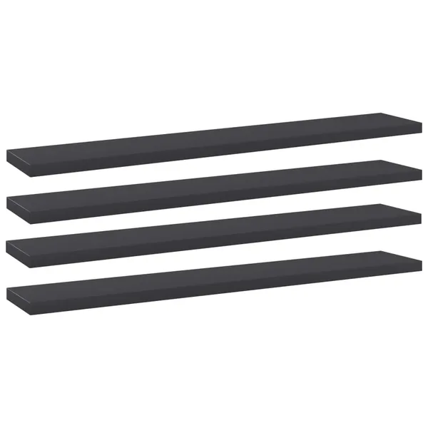 Panneaux de bibliothèque 4 pcs Gris 60x10x1,5 cm Aggloméré
