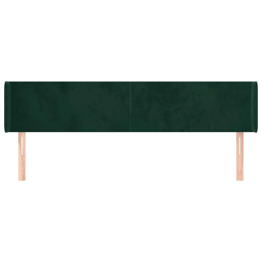 Tête de lit avec oreilles Vert foncé 163x16x78/88 cm Velours - 3