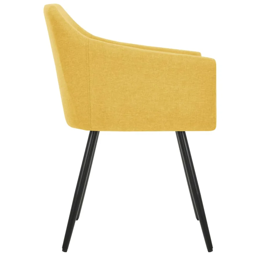 Chaises à manger lot de 6 jaune tissu - 4