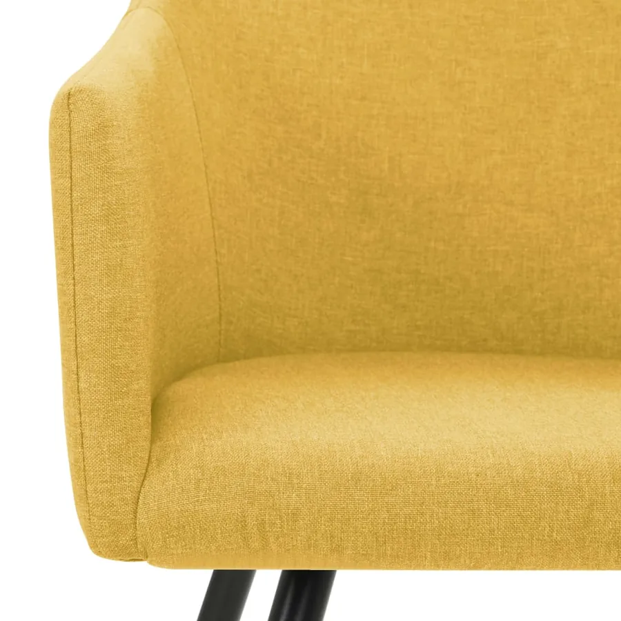 Chaises à manger lot de 6 jaune tissu - 5