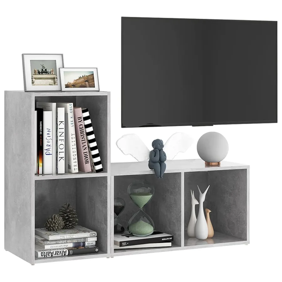 Meubles TV 2 pcs Gris béton 72x35x36,5 cm Bois d'ingénierie - 3