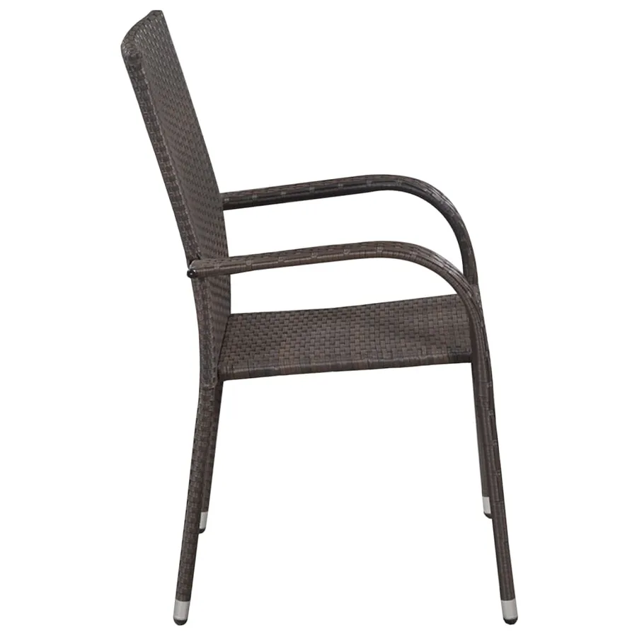 Ensemble à manger de jardin 5 pcs Marron - 6