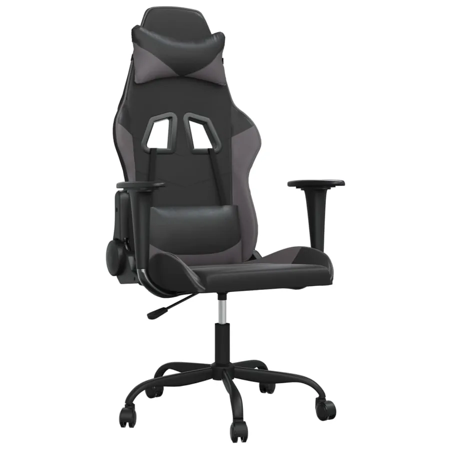 Chaise de jeu Noir et gris Similicuir - 2
