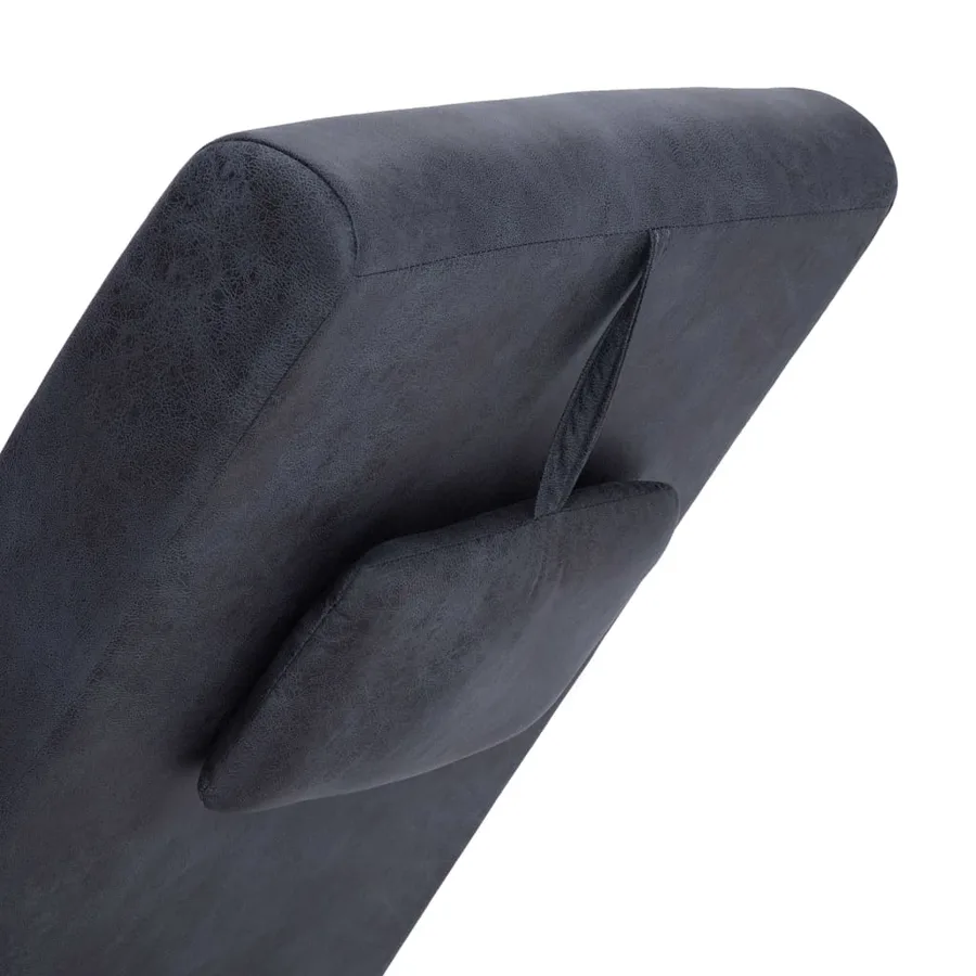 Chaise longue de massage avec oreiller Gris Similicuir daim - 6