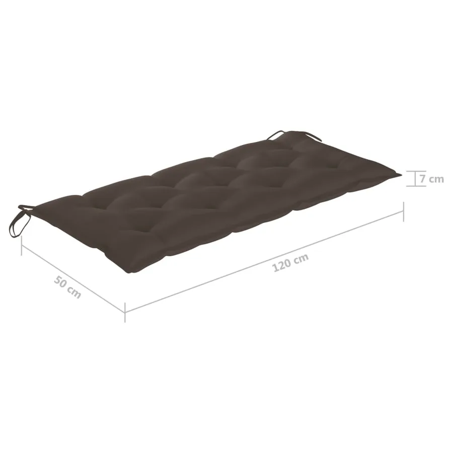 Banc de jardin 2 places avec coussin 120 cm Bois d'eucalyptus - 12