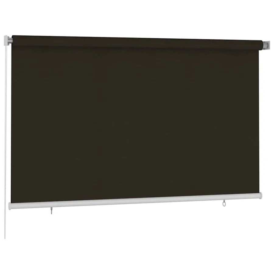 Store roulant d'extérieur 245 (l) x 140 (H) cm marron HDPE - 2