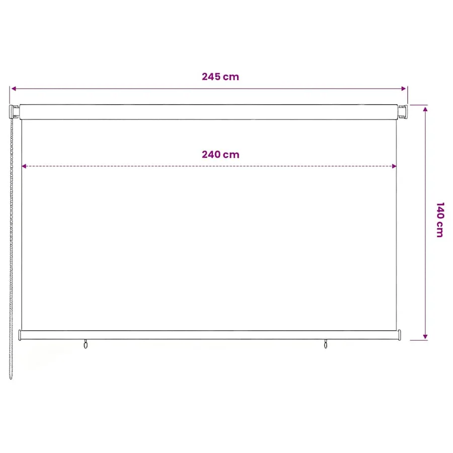 Store roulant d'extérieur 245 (l) x 140 (H) cm marron HDPE - 6