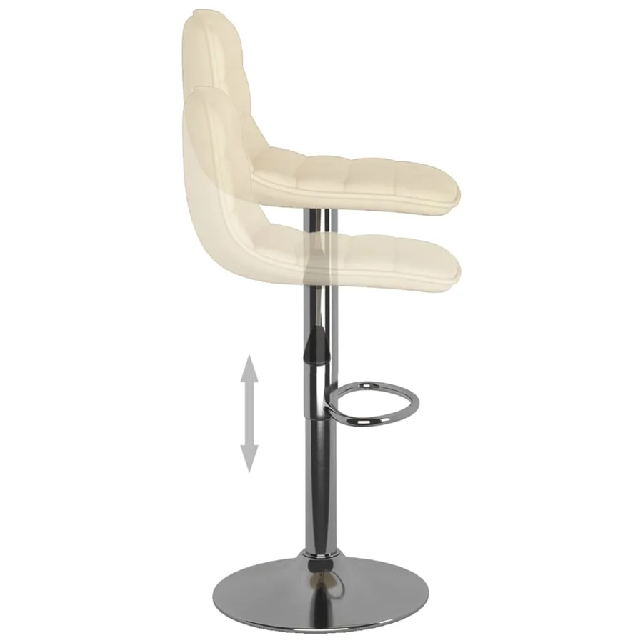 Tabourets de bar lot de 2 crème tissu - 7