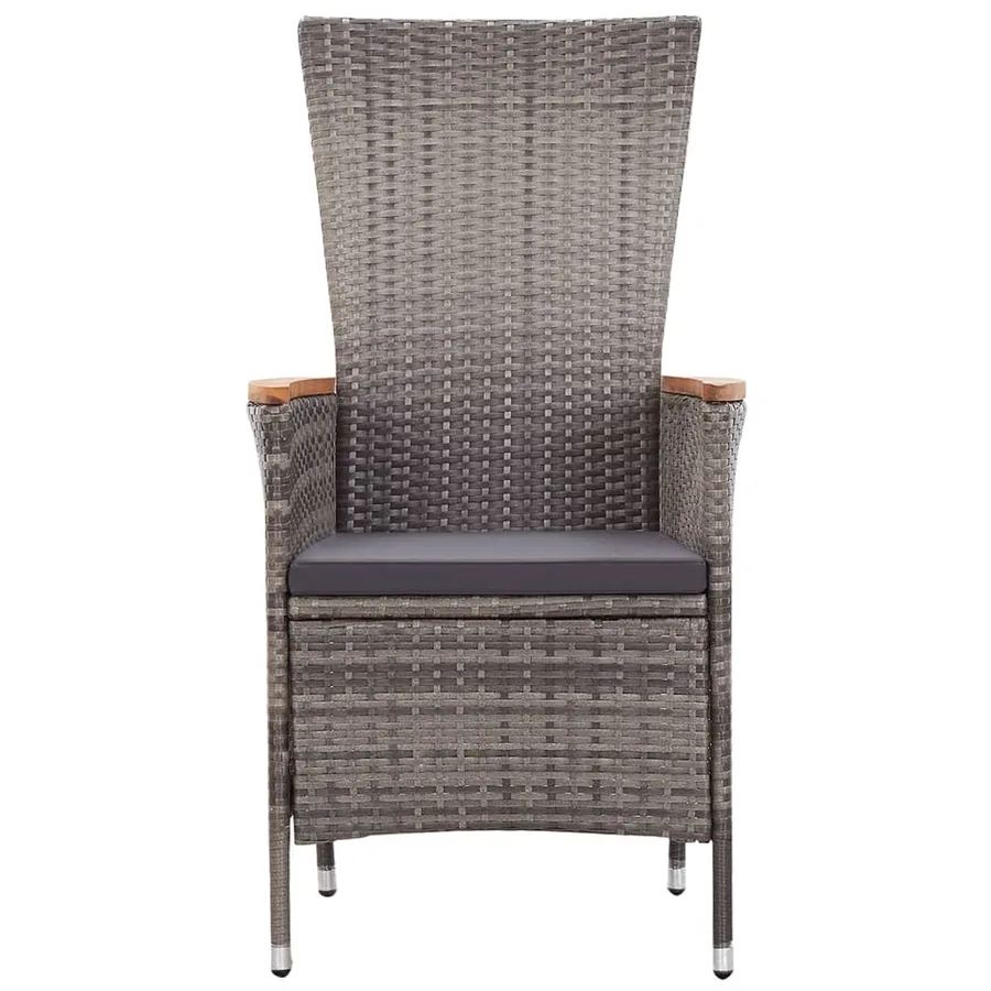 Ensemble à manger de jardin 5 pcs Gris - 8