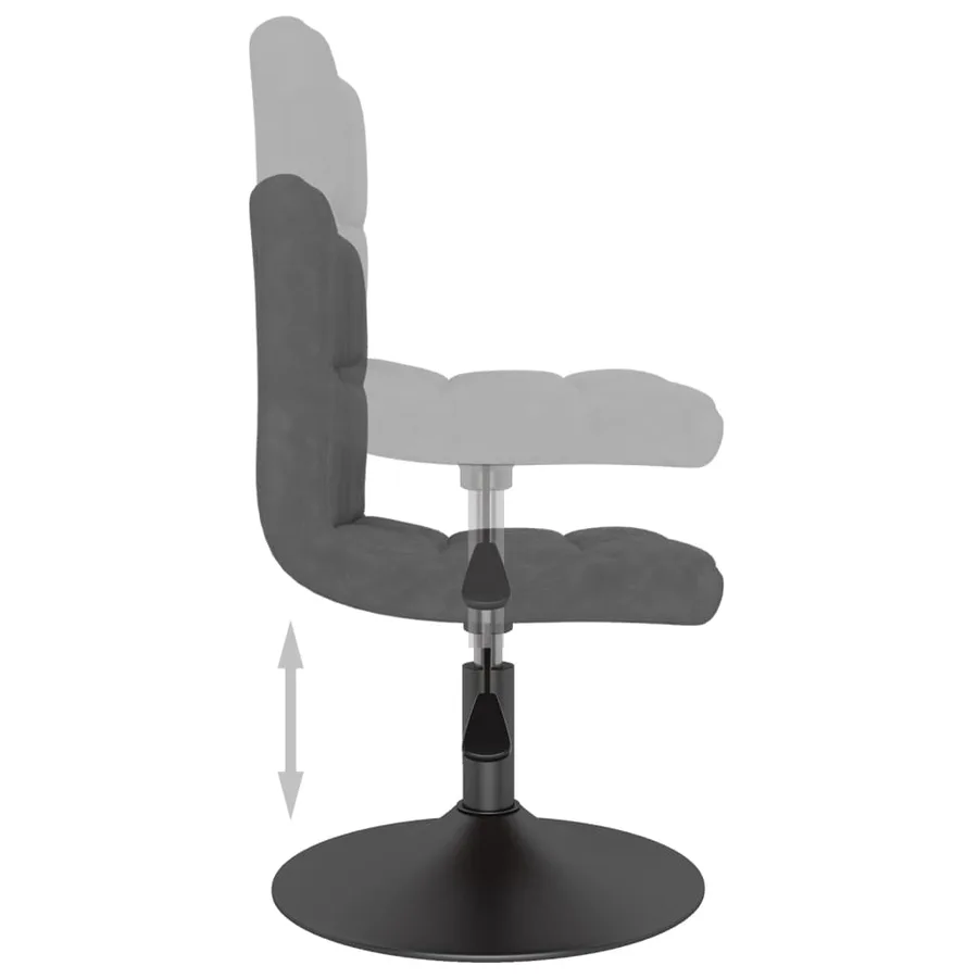 Tabouret de bar pivotant Gris foncé Velours - 6