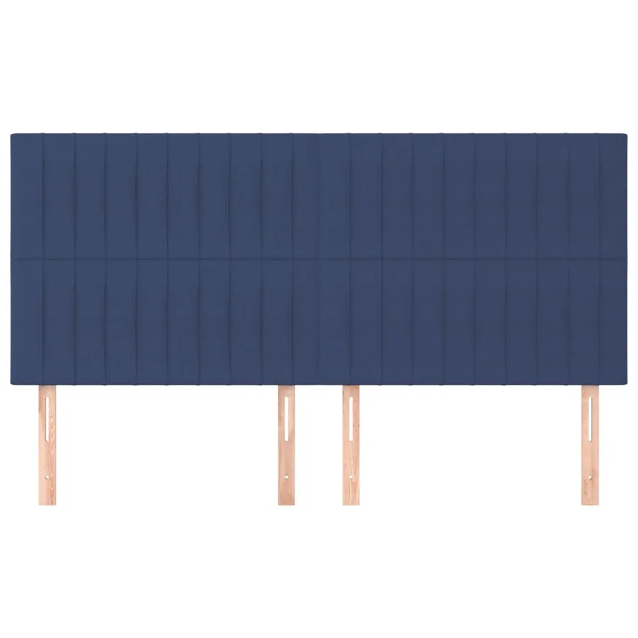 Tête de lit Bleu 160x5x118/128 cm Tissu - 3
