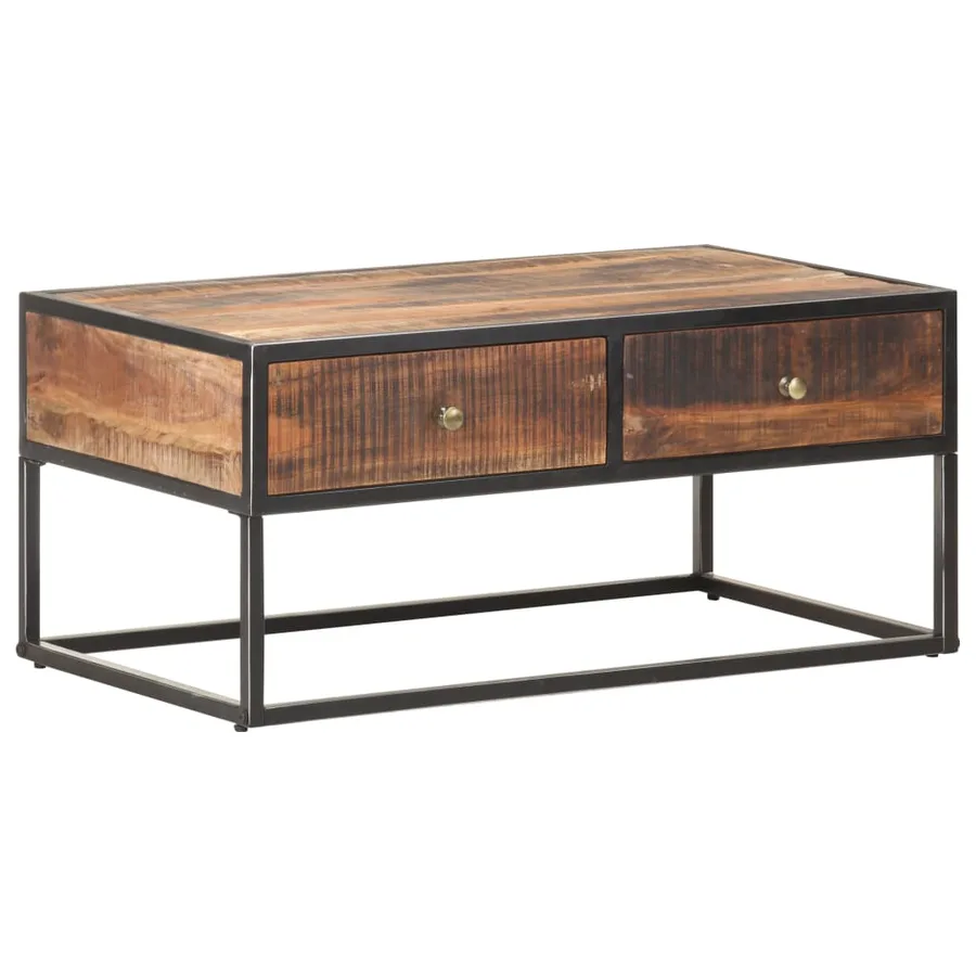 Table basse 90x50x40 cm Bois d'acacia brut - 10