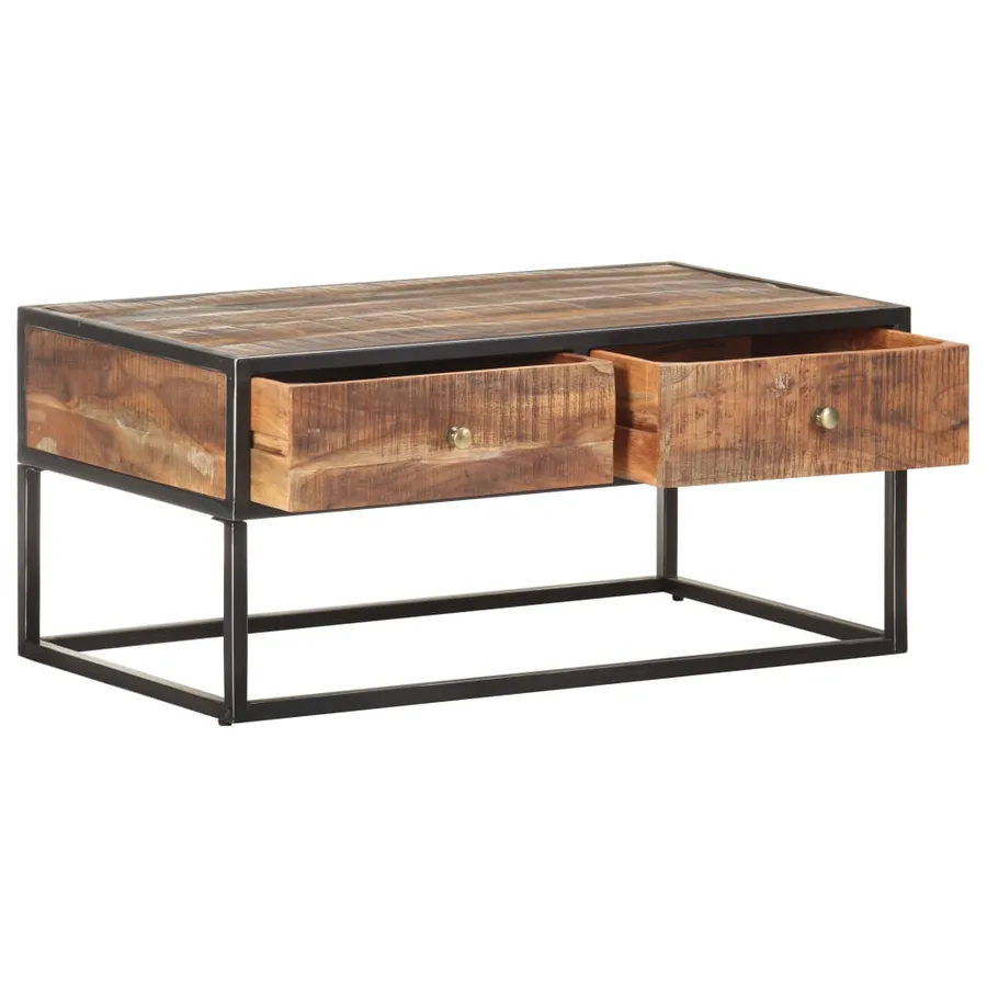 Table basse 90x50x40 cm Bois d'acacia brut - 2