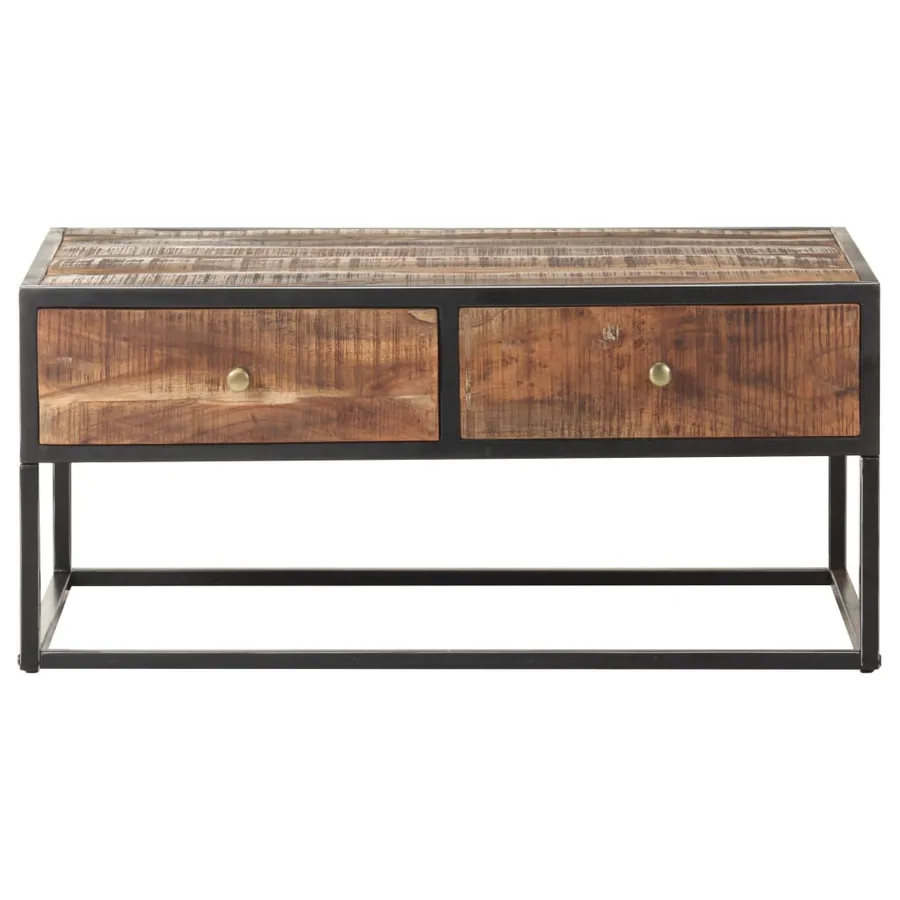 Table basse 90x50x40 cm Bois d'acacia brut - 3