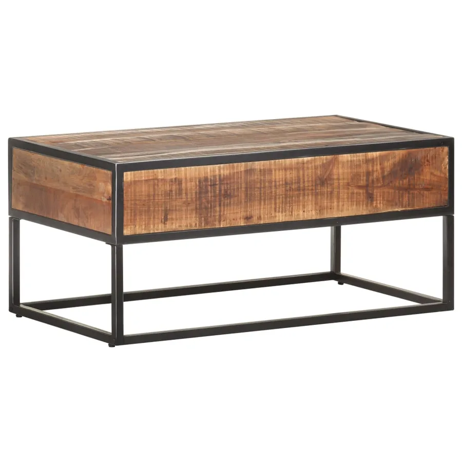 Table basse 90x50x40 cm Bois d'acacia brut - 4