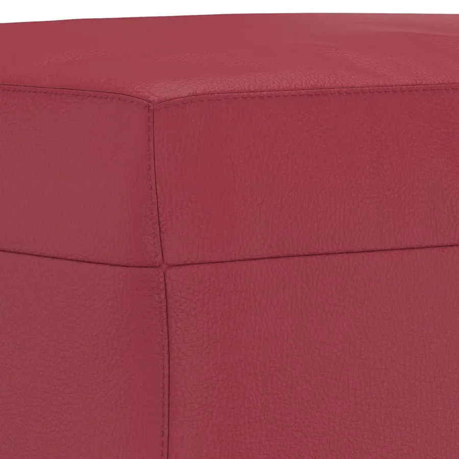 Repose-pied Rouge bordeaux 70x55x41 cm Similicuir - 5