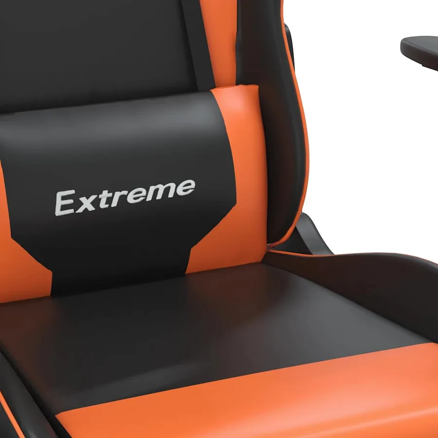Chaise de jeu Noir et orange Similicuir - 8