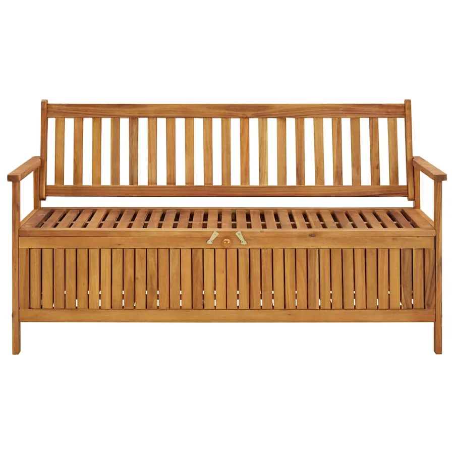 Banc de rangement de jardin 148 cm bois d'acacia solide - 2