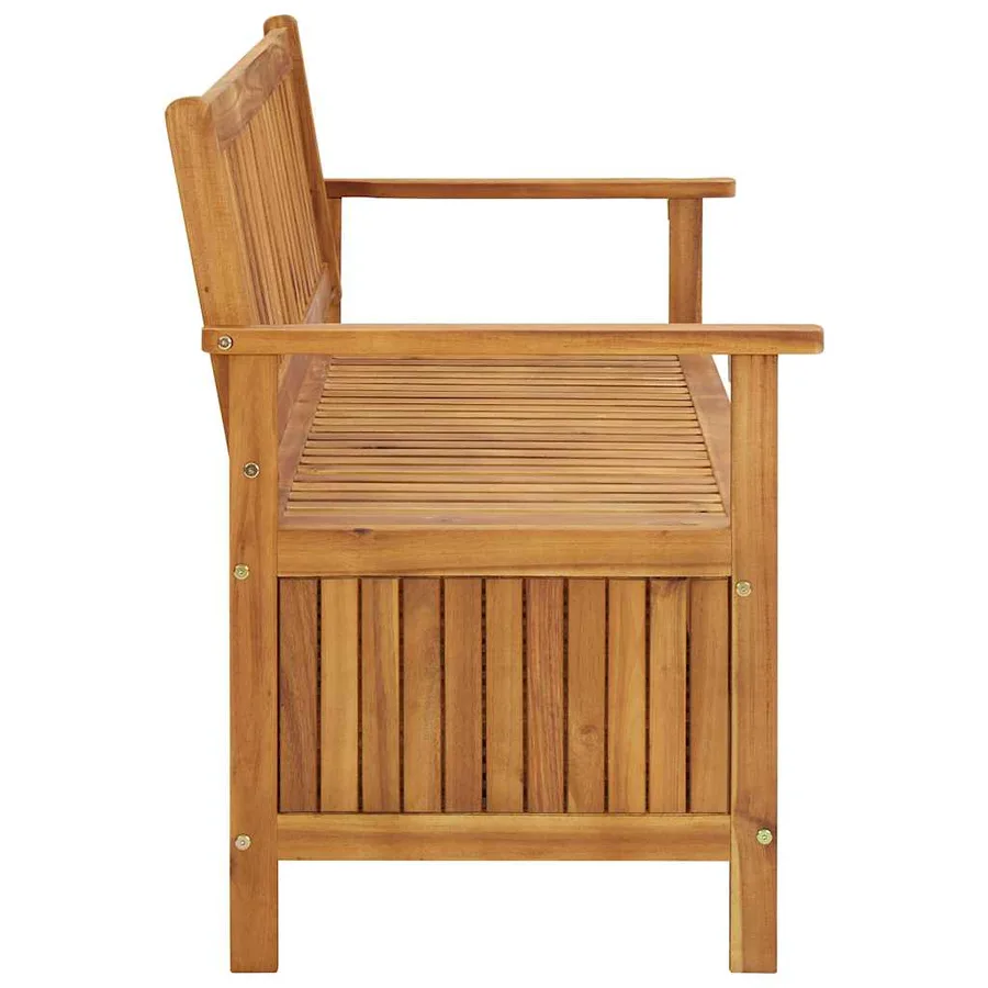 Banc de rangement de jardin 148 cm bois d'acacia solide - 3