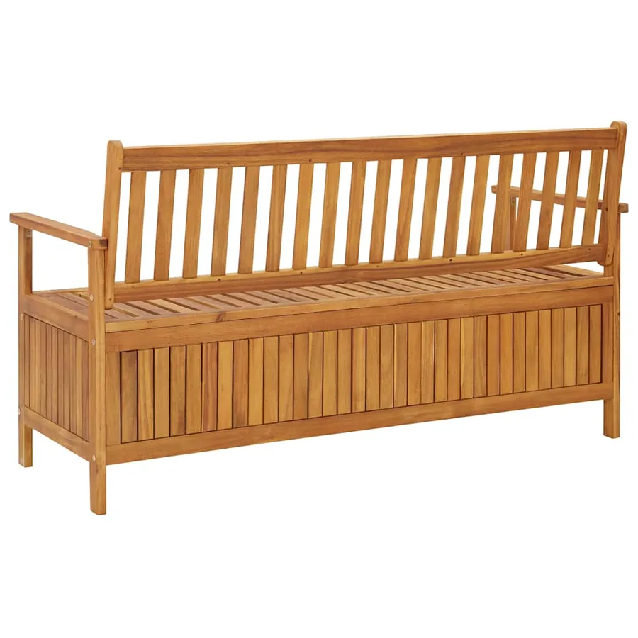 Banc de rangement de jardin 148 cm bois d'acacia solide - 4