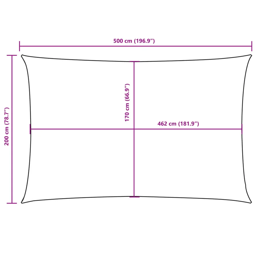 Voile de parasol tissu oxford rectangulaire 2x5 m orange - 10