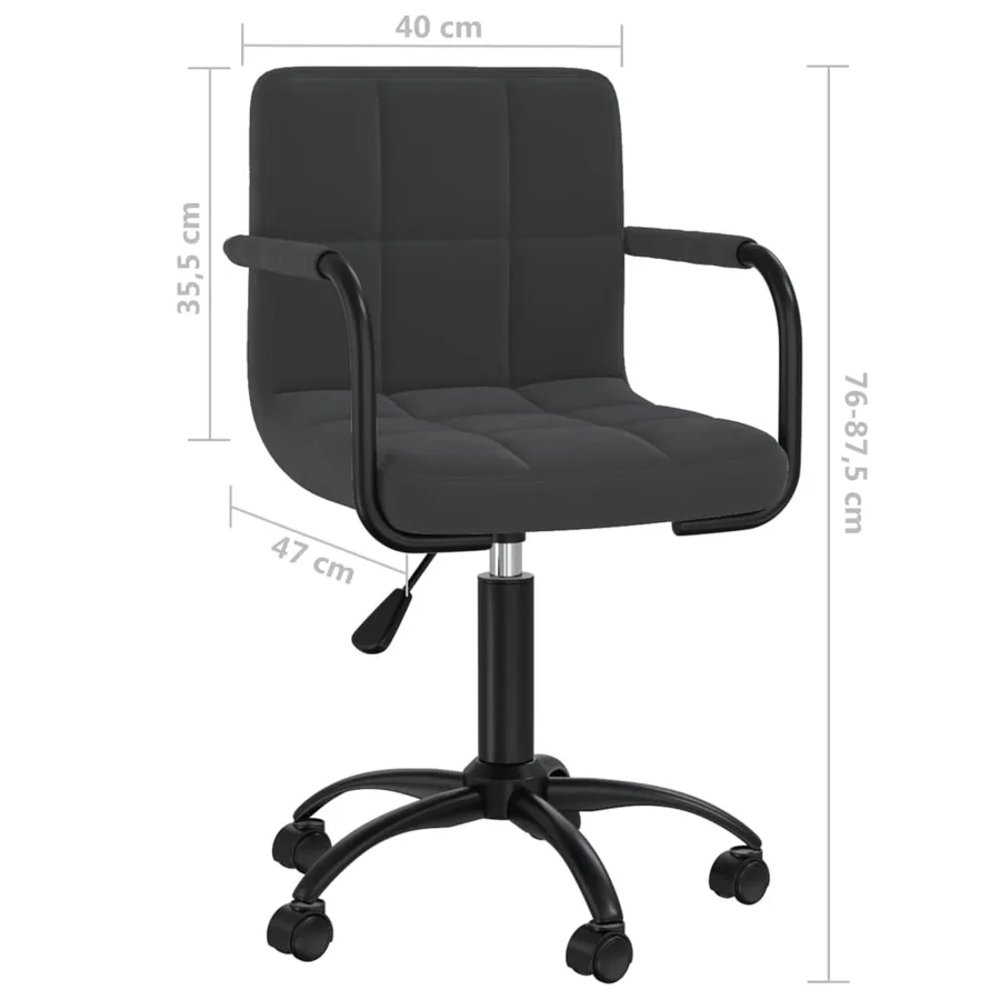 Chaises pivotantes à manger lot de 4 noir velours - 8