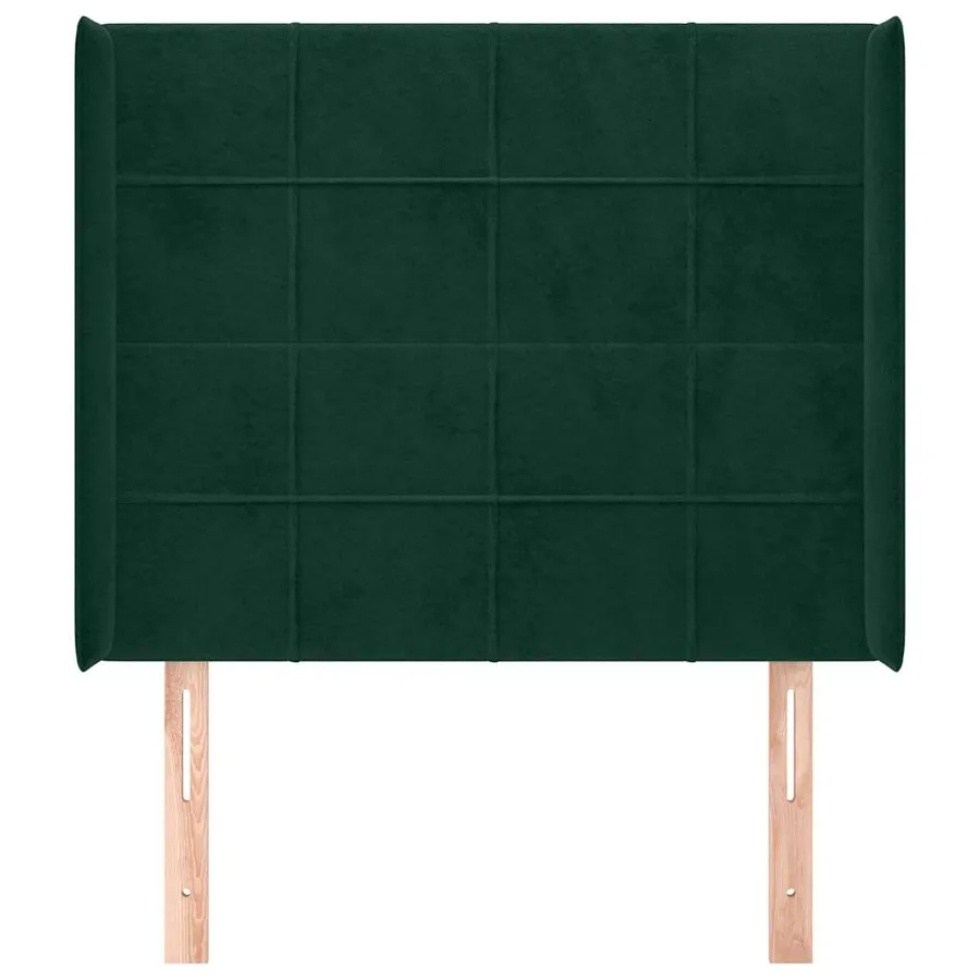 Tête de lit avec oreilles Vert foncé 83x16x118/128 cm Velours - 3