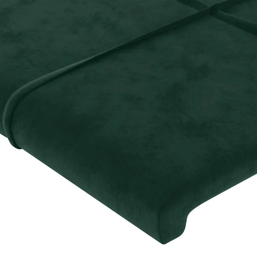 Tête de lit avec oreilles Vert foncé 83x16x118/128 cm Velours - 5