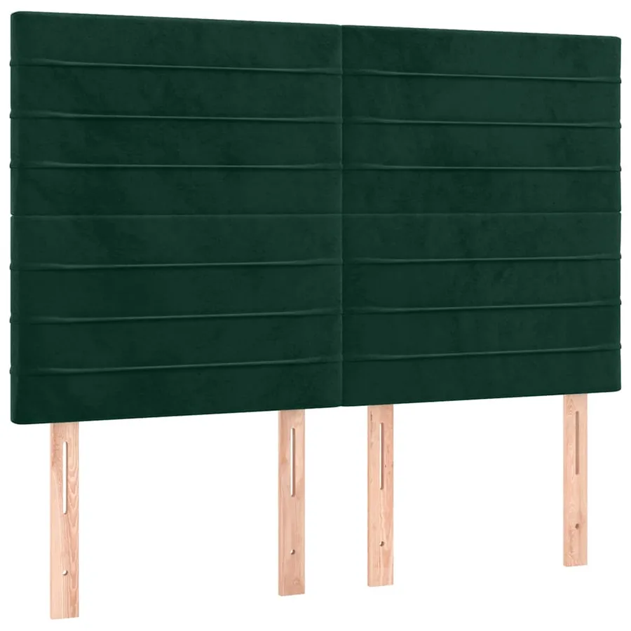 Tête de lit à LED Vert foncé 144x5x118/128 cm Velours - 4