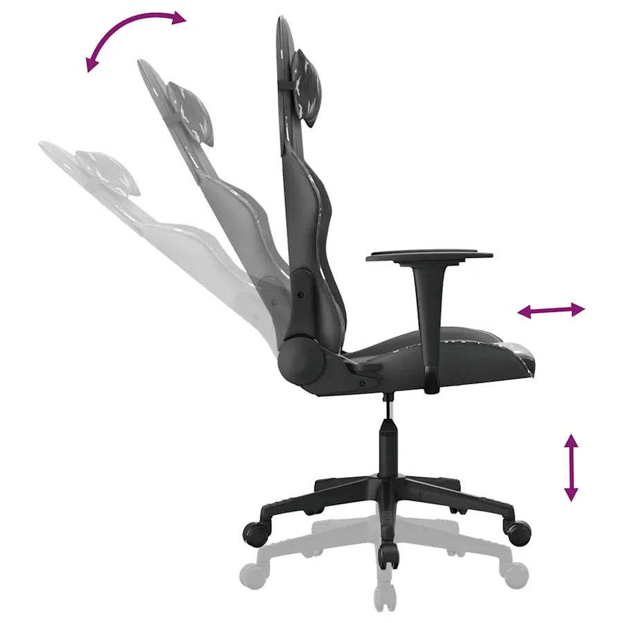 Chaise de jeu Noir et camouflage Similicuir - 6
