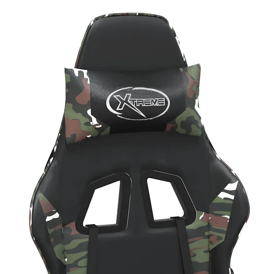 Chaise de jeu Noir et camouflage Similicuir - 9