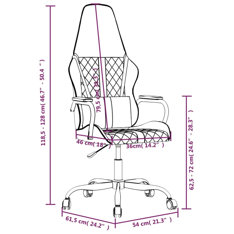 Chaise de jeu Noir et doré Similicuir - 14