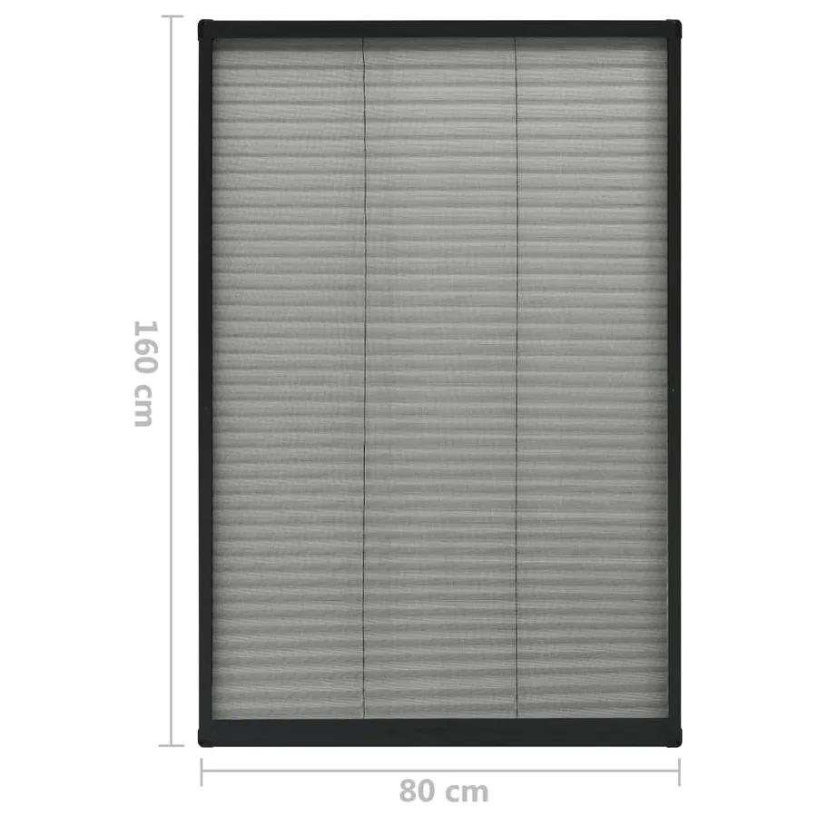 Moustiquaire plissée pour fenêtre Aluminium Anthracite 80x160cm - 7