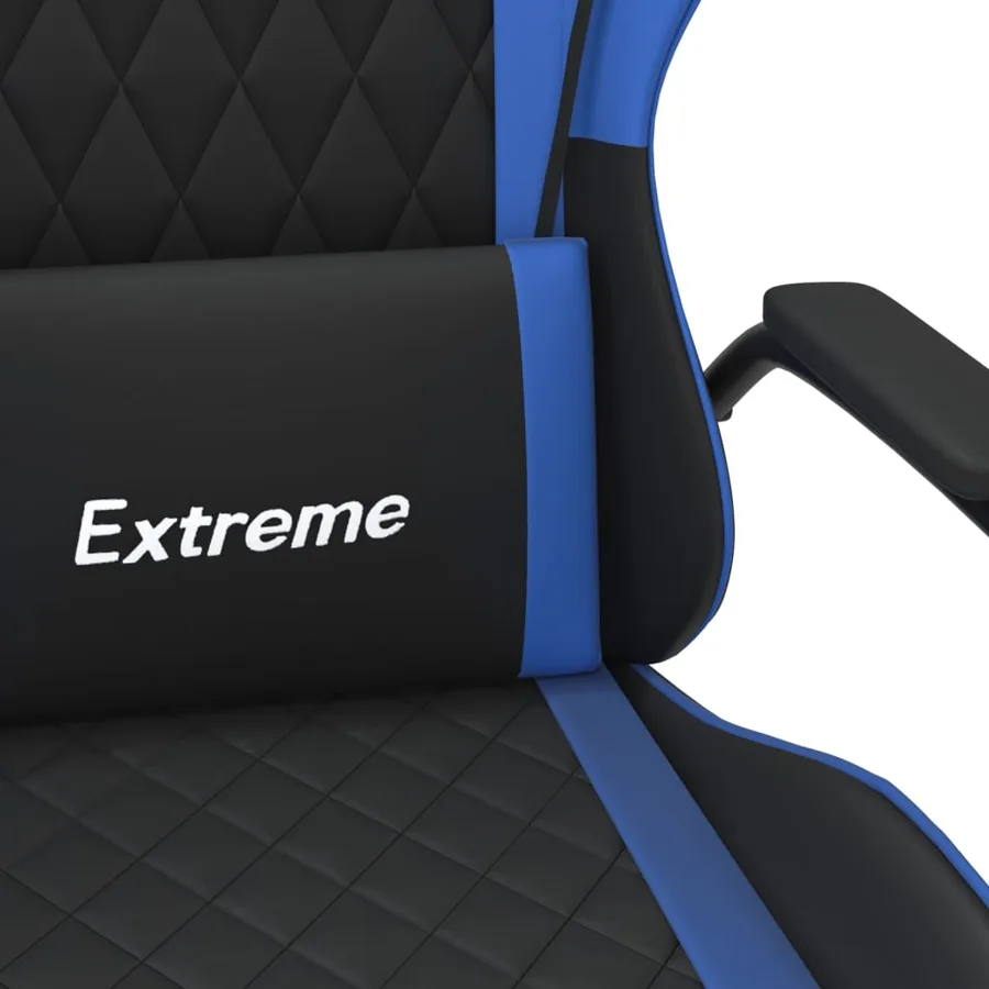 Chaise de jeu Noir et bleu Similicuir - 11