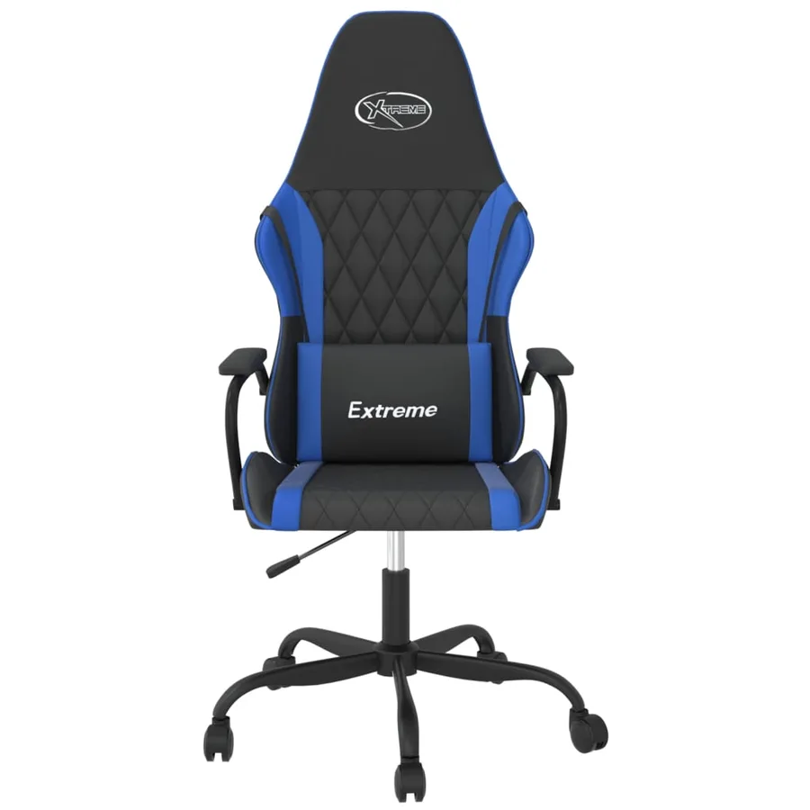 Chaise de jeu Noir et bleu Similicuir - 3