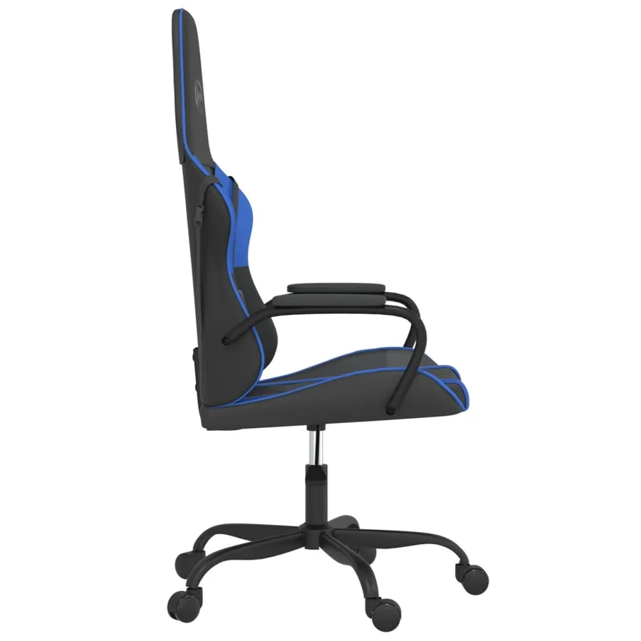 Chaise de jeu Noir et bleu Similicuir - 4