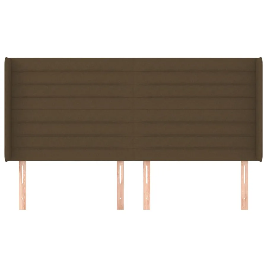 Tête de lit avec oreilles Marron foncé 183x16x118/128 cm Tissu - 3