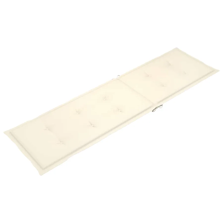 Chaise longue d'extérieur repose-pied et coussin Acacia solide - 8