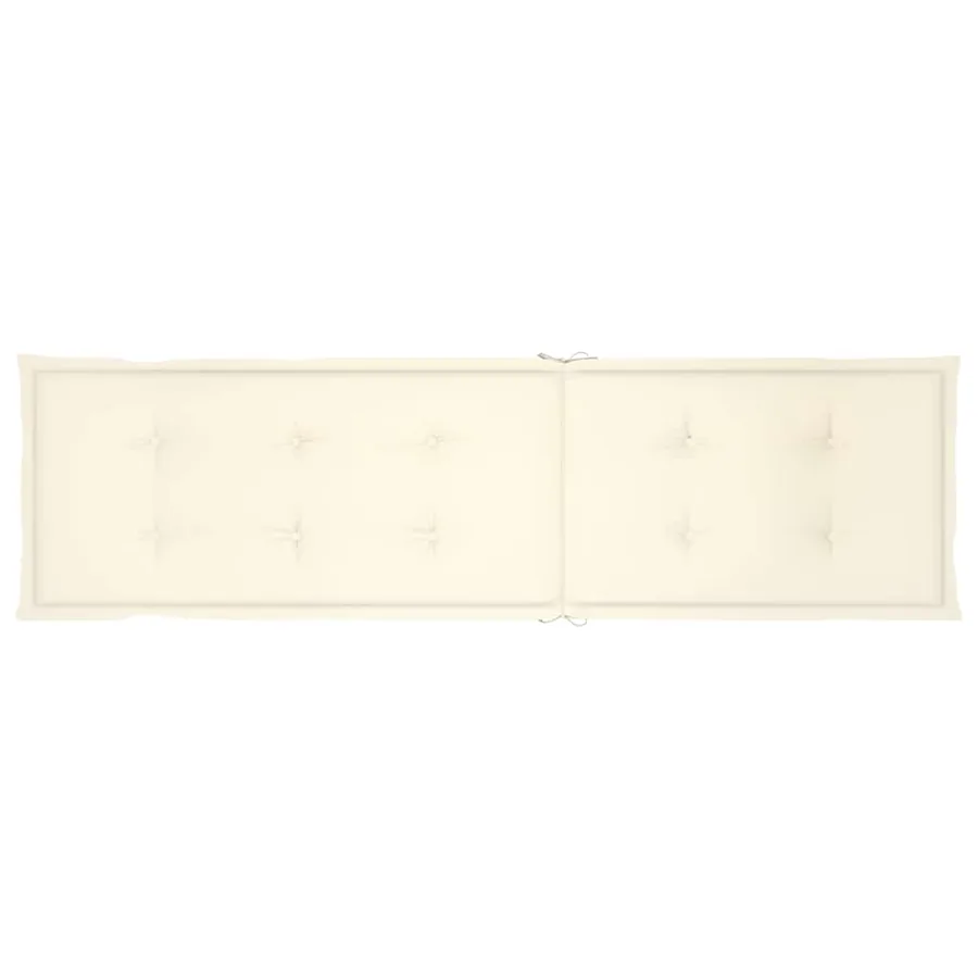 Chaise longue d'extérieur repose-pied et coussin Acacia solide - 9