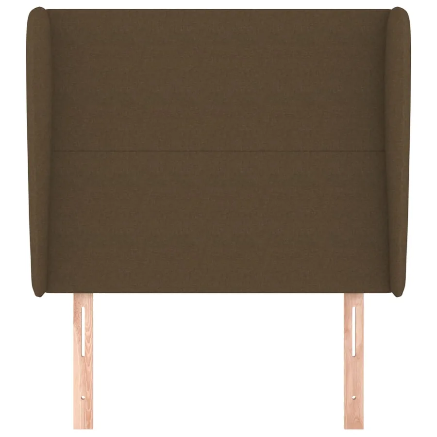 Tête de lit avec oreilles Marron foncé 93x23x118/128 cm Tissu - 3