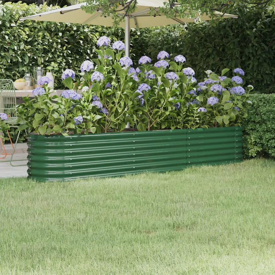 Lit surélevé de jardin Acier galvanisé 224x40x36 cm Vert