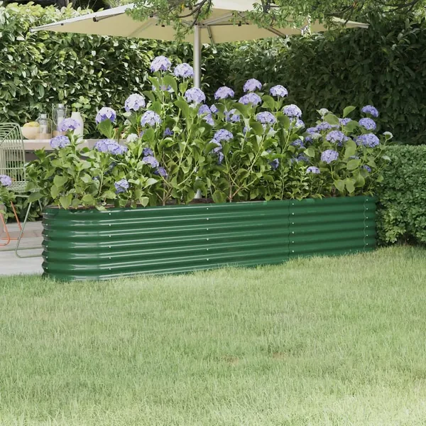 Lit surélevé de jardin Acier galvanisé 224x40x36 cm Vert