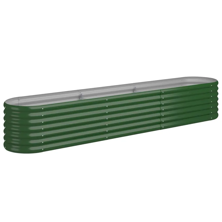 Lit surélevé de jardin Acier galvanisé 224x40x36 cm Vert - 2