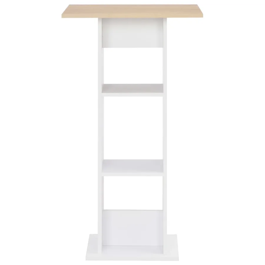 Table de bar Blanc et chêne Sonoma 60x60x110 cm - 2